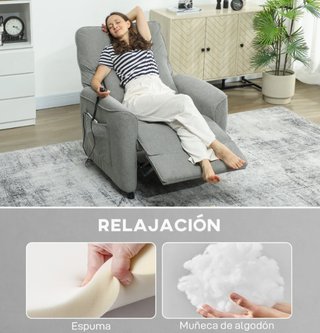 Sillón Reclinable Eléctrico Calor Masaje