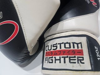 Guantes Boxeo Custom Fighter 12oz Negros/Blancos