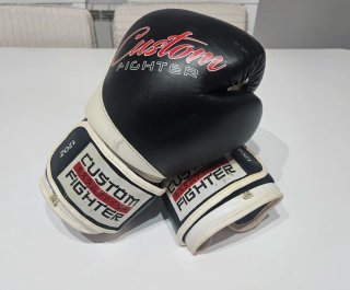 Guantes Boxeo Custom Fighter 12oz Negros/Blancos
