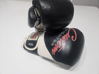 Guantes Boxeo Custom Fighter 12oz Negros/Blancos