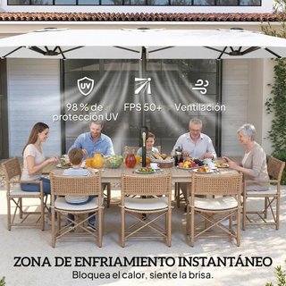Sombrilla doble de jardín