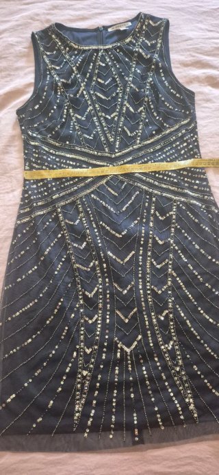Vestido fiesta lentejuelas azul talla L