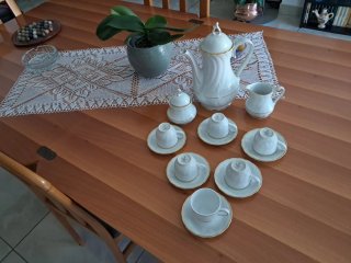 Set 6 tazzine caffè porcellana vintage oro