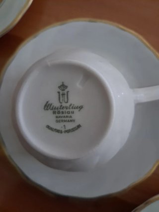 Set 6 tazzine caffè porcellana vintage oro