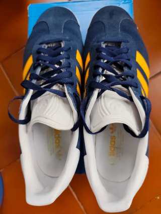 Zapatillas Adidas Gazelle Azul y Amarillo