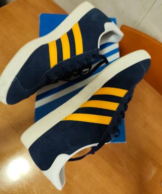 Zapatillas Adidas Gazelle Azul y Amarillo