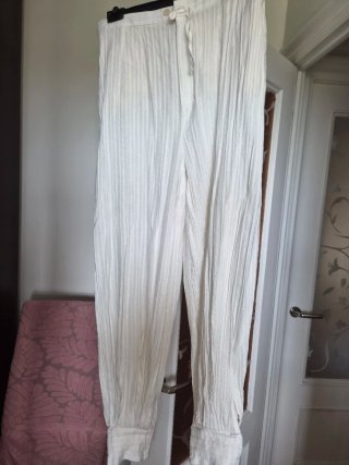 Pantalón bombacho lino blanco talla única