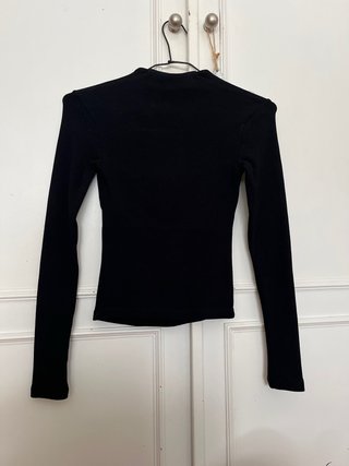Top Zara Negro Manga Larga