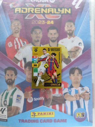 Card única Adrenalyn XL 15 Aniversario Messi CR7