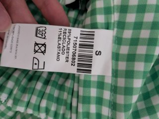 Conjunto Vichy Verde y Blanco Talla S