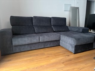 Sofá Chaise Longue gris antracita