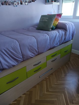Cama individual  con 6 cajones+ 2° somier