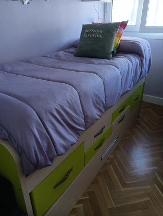 Cama individual  con 6 cajones+ 2° somier