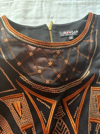 Top Morgan Negro Lentejuelas Talla XS