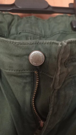 Pantalón recto verde caqui