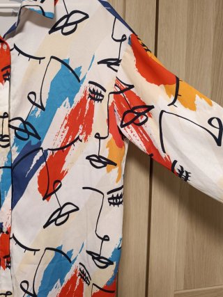Camisa oversize Estampado Abstracto Talla S