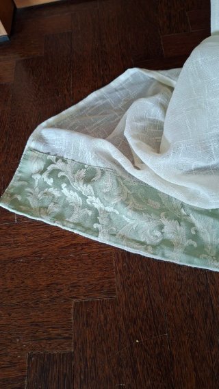 4 Tende simil Lino Bordo Verde Antico