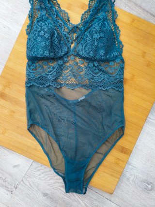 Body encaje azul verdoso talla M