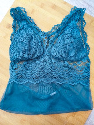 Body encaje azul verdoso talla M