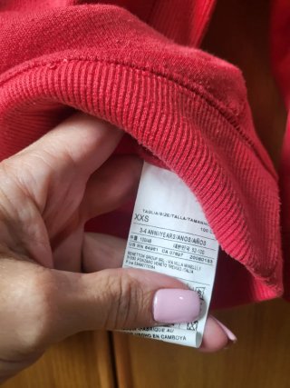 Sudadera Benetton Roja Niño Talla 4