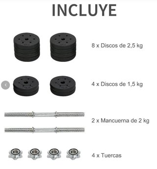 Mancuernas 30kg - Ajustables