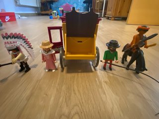 Diligencia Playmobil con Conductor y Señora epoca