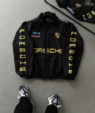 Chaqueta Porsche Racing Negra Bordada - M/L