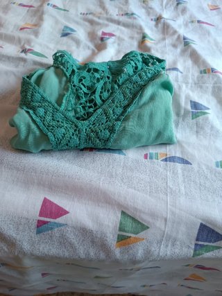 Blusa verde verano mujer talla L