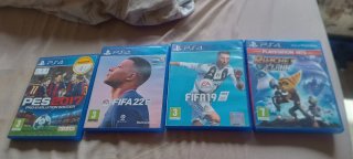 Juegos PS4: FIFA 19, FIFA 22, PES 2017, Ratchet &