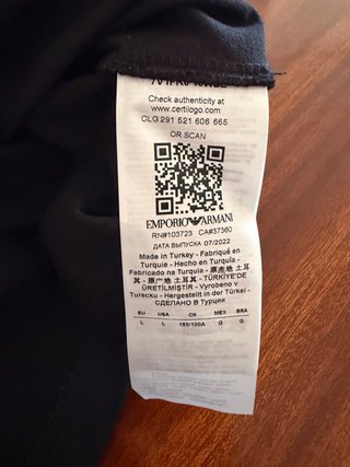 Emporio Armani Camisa Negra Talla L Nueva