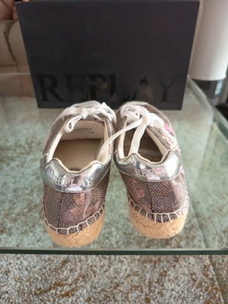 Zapatillas Replay Talla 39 Doradas y Rosas