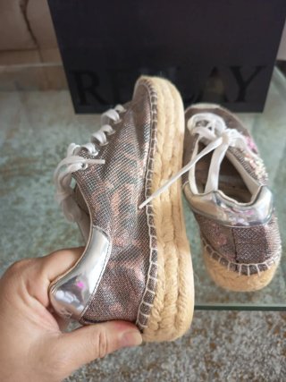 Zapatillas Replay Talla 39 Doradas y Rosas
