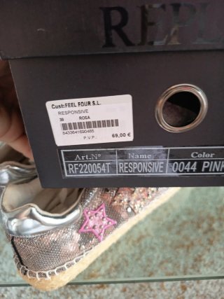 Zapatillas Replay Talla 39 Doradas y Rosas