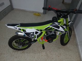 Mini Moto Cross Infantil Verde y Blanca
