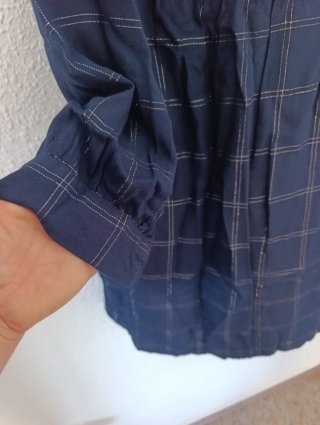 Vestido camisero cuadros azul