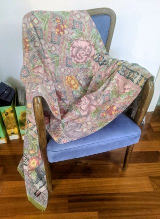 Gran foulard Bassetti vintage anni '80, cm.163x265