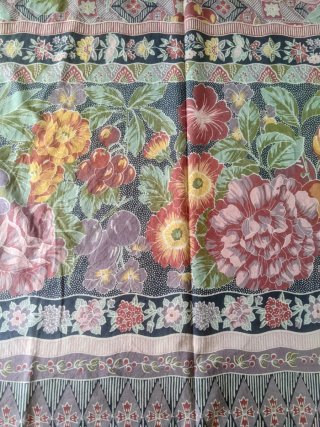 Gran foulard Bassetti vintage anni '80, cm.163x265