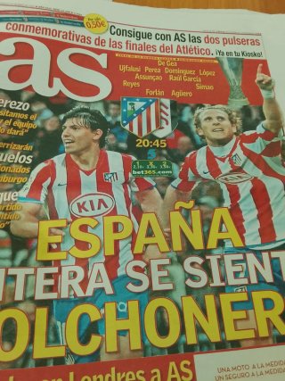2010 Atlético 2 UEFA campeón marca y As periódicos