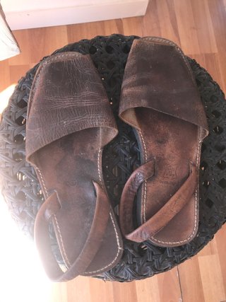 Avarca piel marrón talla 38