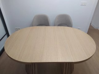 Mesa comedor 1m de diámetro extensible a 1,5m y 2m