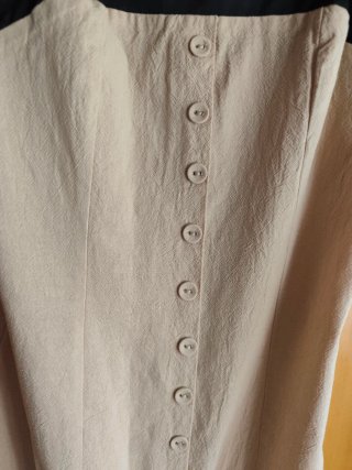 NUEVO Vestido botones beige tirantes negros XS