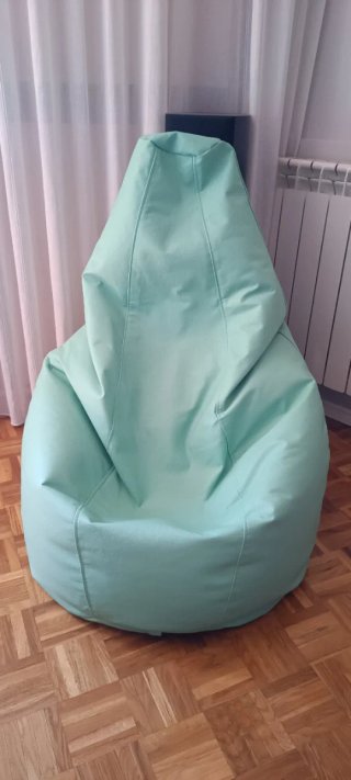 Puf pera XL Happers verde menta polipiel