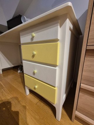 Escritorio madera blanco con cajones