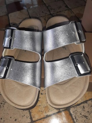 Sandali Genuins donna vegan bio argento 37