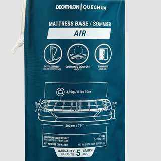 Cama somier hinchable 1 persona 200x70 cm. Quechua