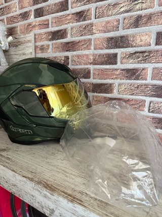 Casco Moto ICON Enduro Dorado/Verde