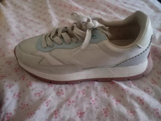 Zapatillas Hica Mujer Talla 37 Beige/Azul
