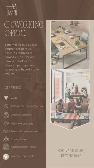 Alquiler oficina. Espacio coworking.