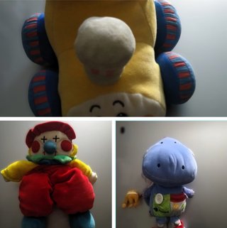 3 Peluches Payaso Musical + Tren + Rinoceronte