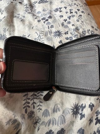 Cartera Billetera Negra Cremallera